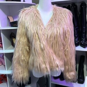 SHEIN faux fur coat